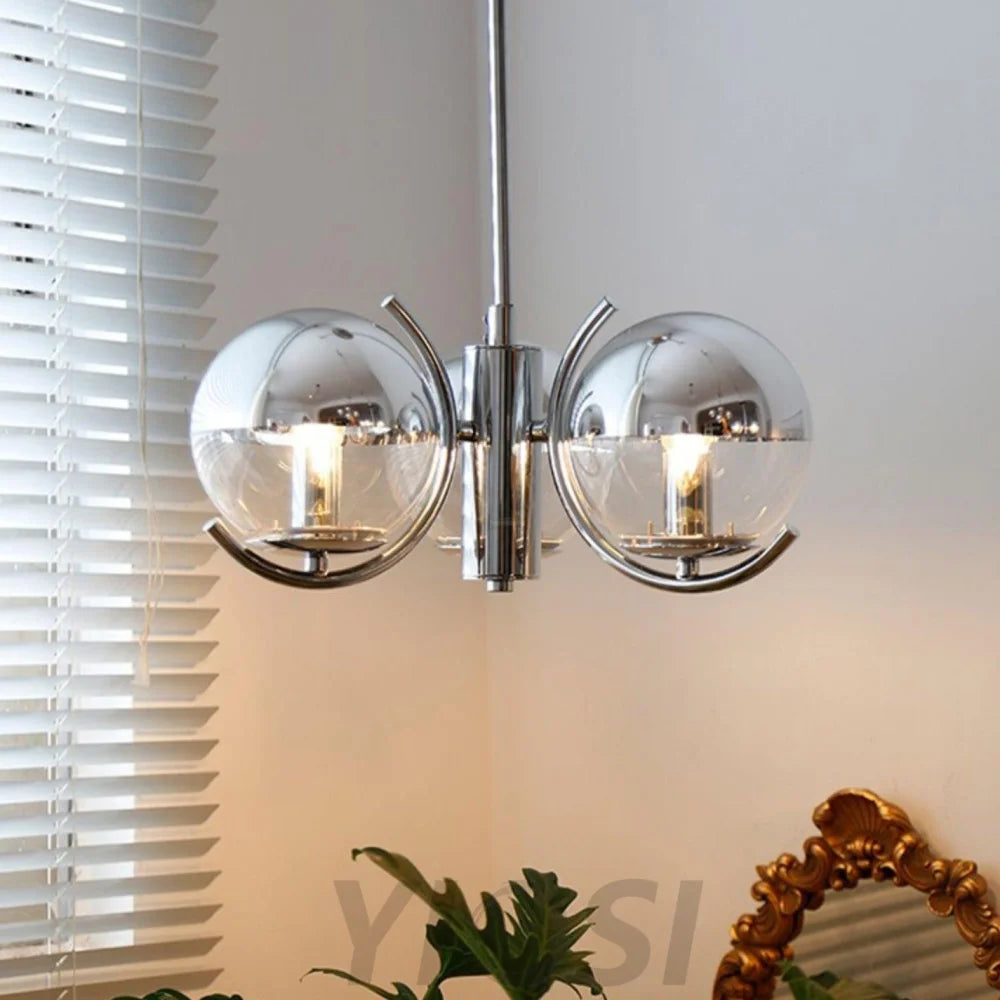 Space Ball Chandelier ∅ 17.7″ - Art Glass-1-Yiosilamp