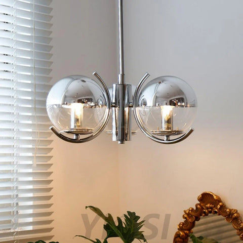 Space Ball Chandelier ∅ 17.7″ - Art Glass-1-Yiosilamp