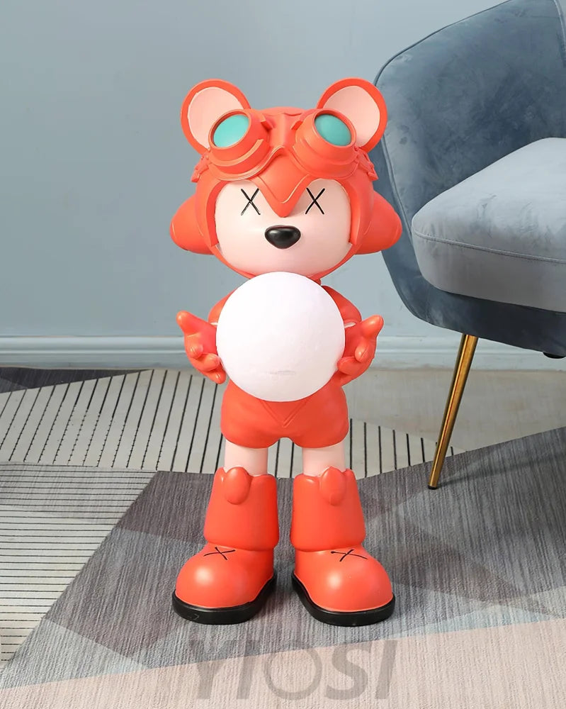 Space Bear Built-in Battery Floor Lamp ∅ 12.9″ - Creature-1-Yiosilamp