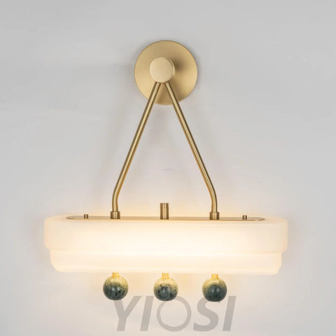 Spate Wall light ∅ 15.7″ - Alabaster, Alabaster Chandelier-1-Yiosilamp