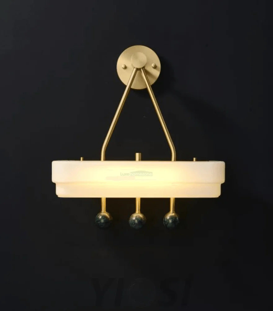 Spate Wall light ∅ 15.7″ - Alabaster, Alabaster Chandelier-1-Yiosilamp