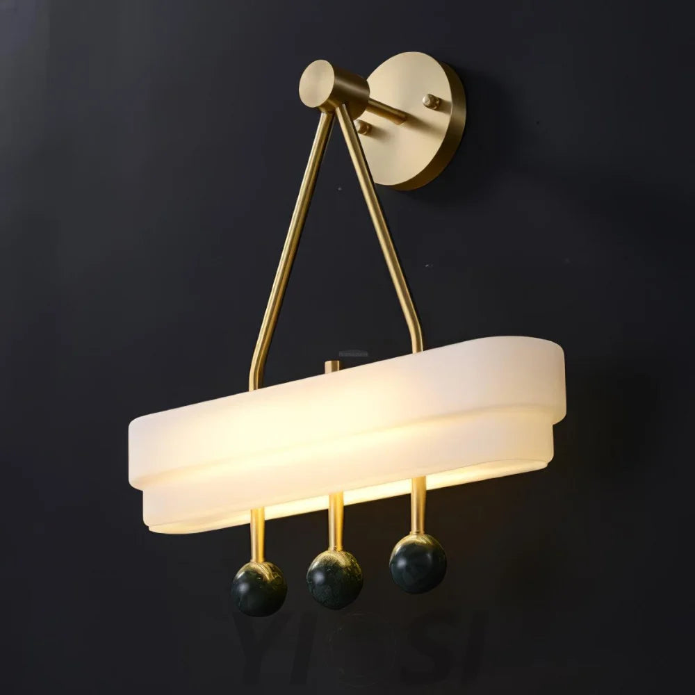 Spate Wall light ∅ 15.7″ - Alabaster, Alabaster Chandelier-1-Yiosilamp