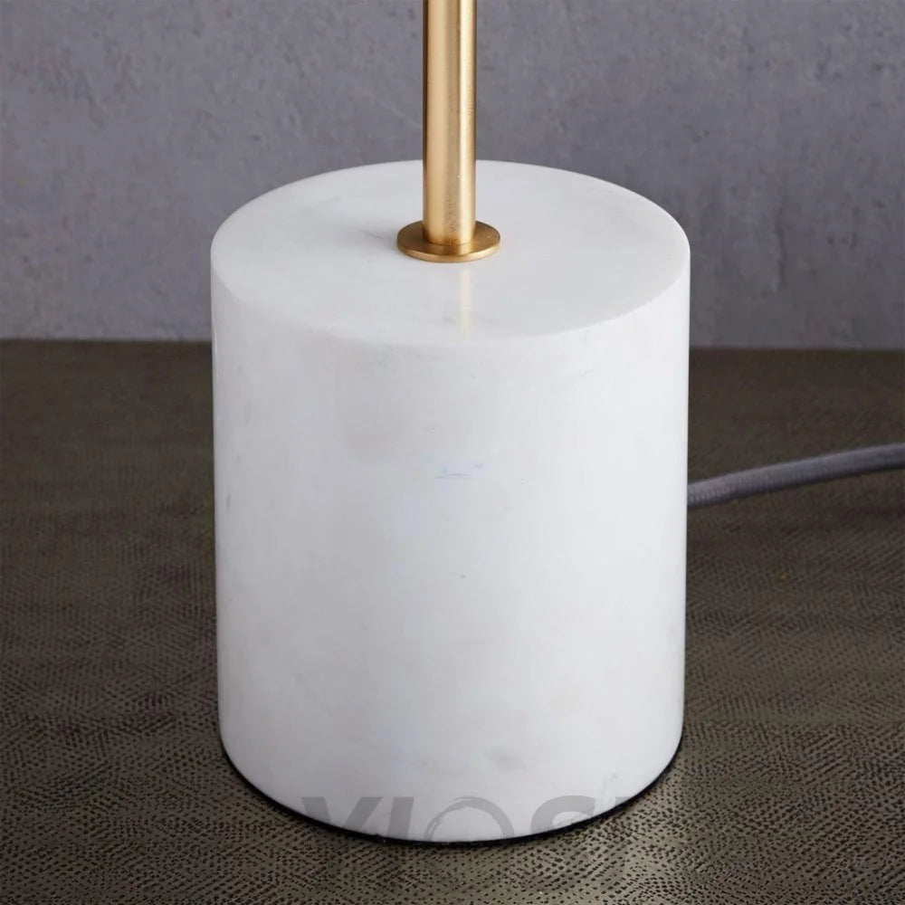 Sphere & Stem Table Lamp ∅ 8.7″ - Marshmallow-1-Yiosilamp