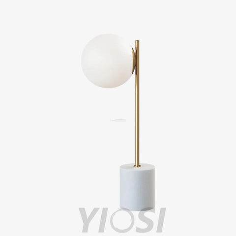 Sphere & Stem Table Lamp ∅ 8.7″ - Marshmallow-1-Yiosilamp