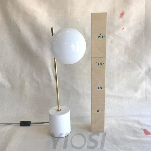 Sphere & Stem Table Lamp ∅ 8.7″ - Marshmallow-1-Yiosilamp