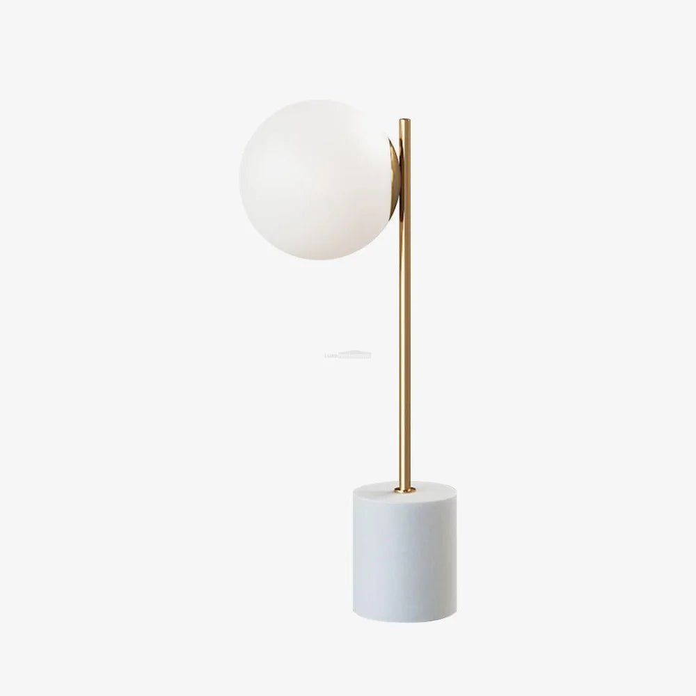 Sphere & Stem Table Lamp ∅ 8.7″ - Marshmallow-1-Yiosilamp