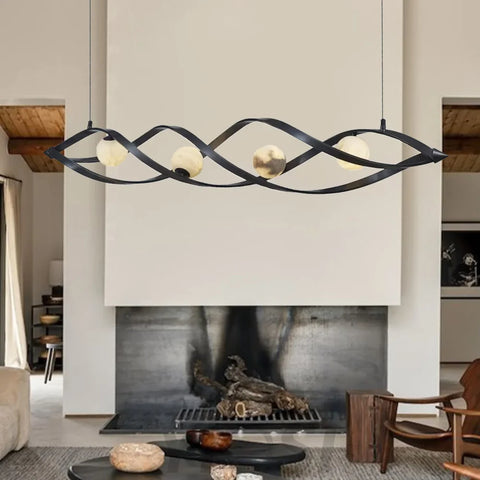 Spiral Alabaster Modern Chandelier