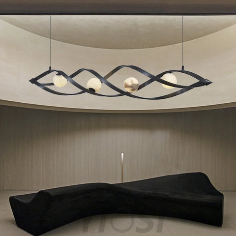 Spiral Alabaster Modern Chandelier