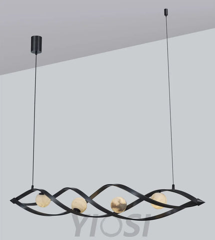 Spiral Alabaster Modern Chandelier