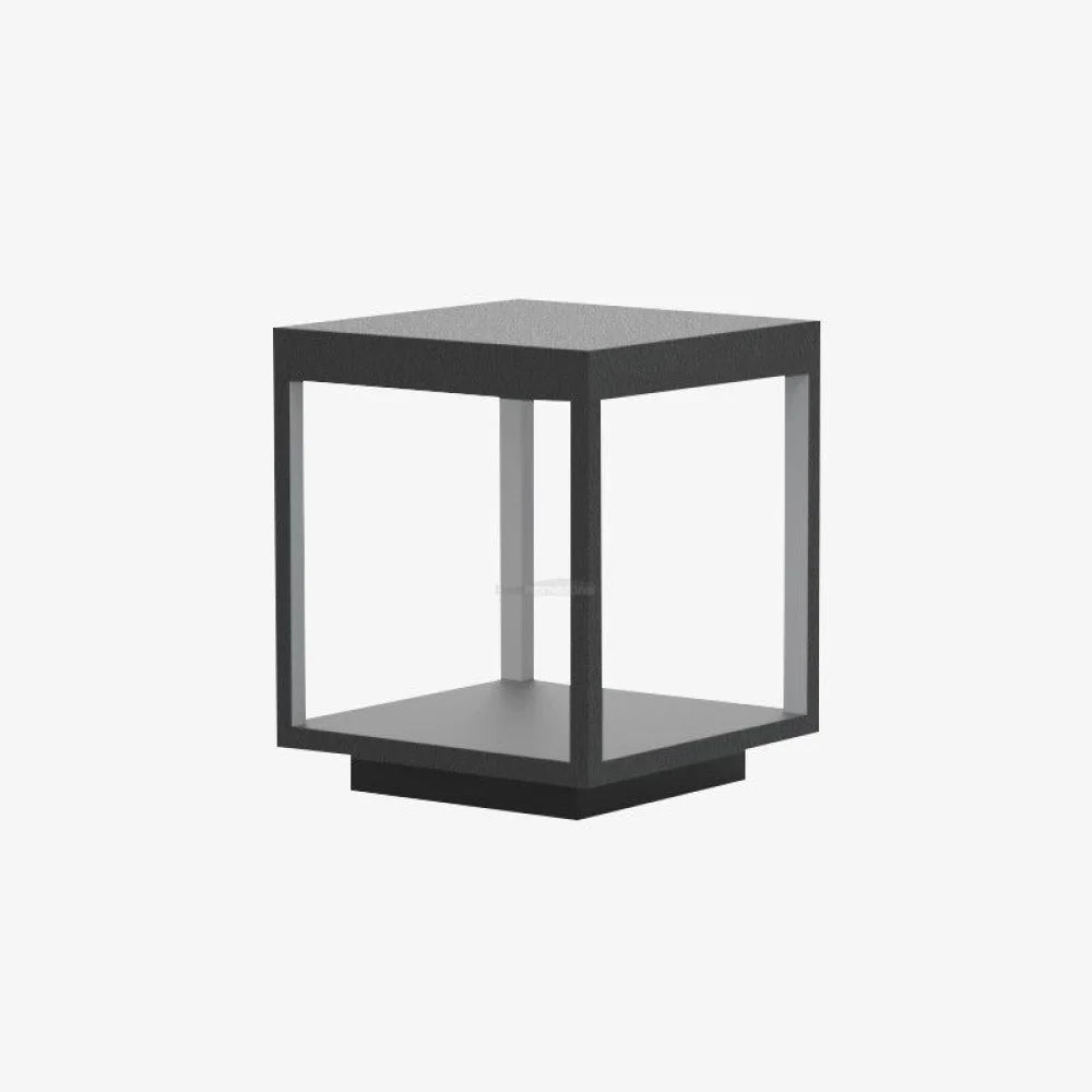 Square Frame Fence Post Garden Table Lamp L 9.8″ x W 9.8″ x H 10.6″ / L 25cm x W 25cm x H 27cm / Black / Warm Light