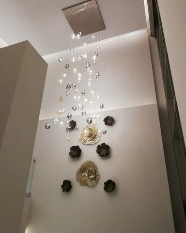 Square Rainfall / Waterfall Glass Globe / Bubble Chandelier Cluster - Cluster-1-Yiosilamp