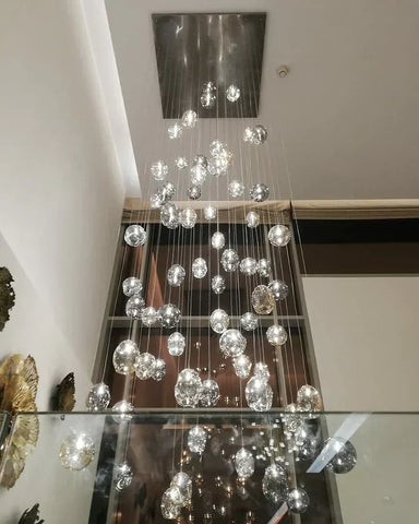 Square Rainfall / Waterfall Glass Globe / Bubble Chandelier Cluster - Cluster-1-Yiosilamp