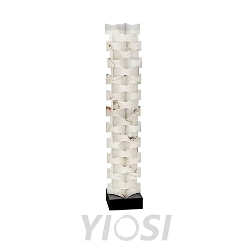 Stacked Alabaster Squares Floor Lamp - Alabaster-1-Yiosilamp