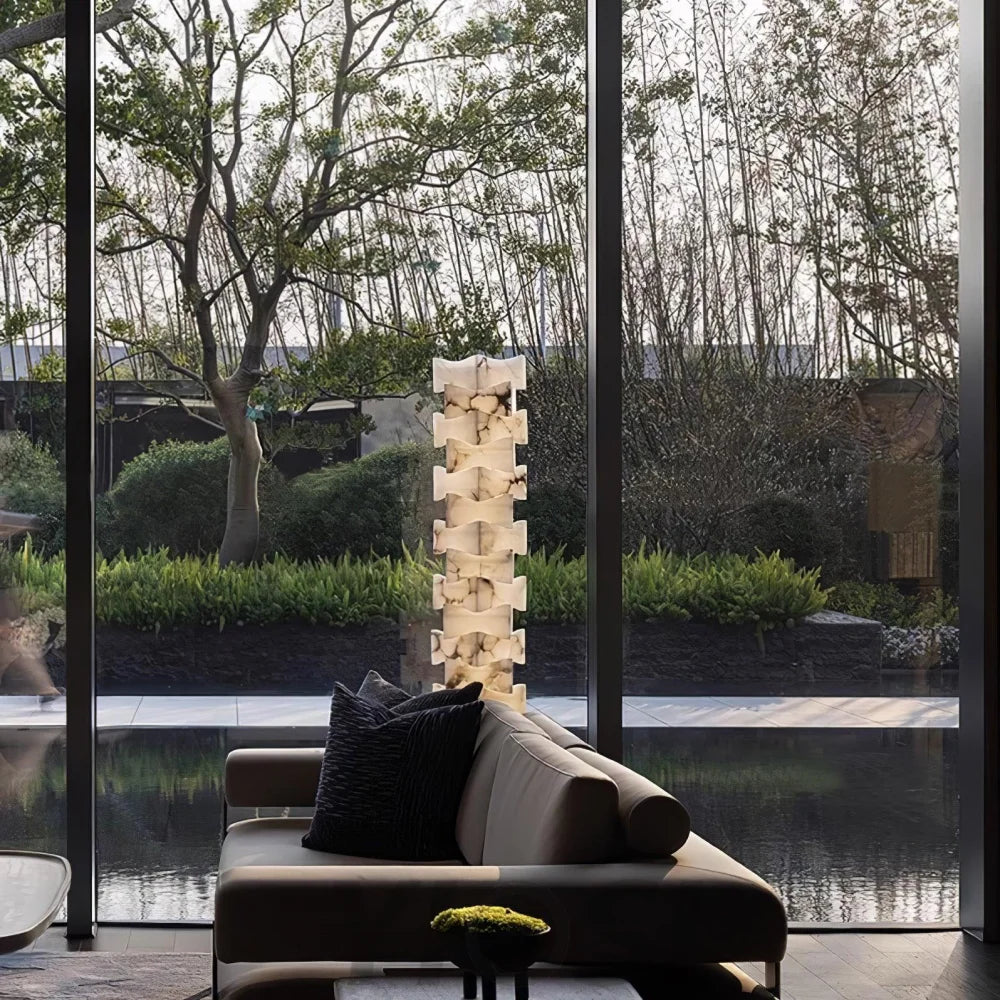 Stacked Alabaster Squares Floor Lamp - Alabaster-1-Yiosilamp