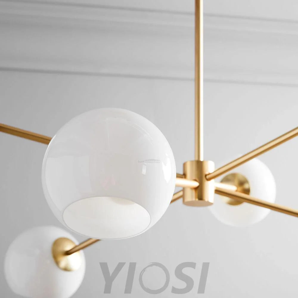 Staggered Glass Chandelier with 6 Light - Frown-1-Yiosilamp