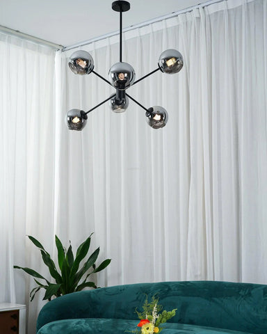 Staggered Glass Chandelier with 6 Light - Frown-1-Yiosilamp
