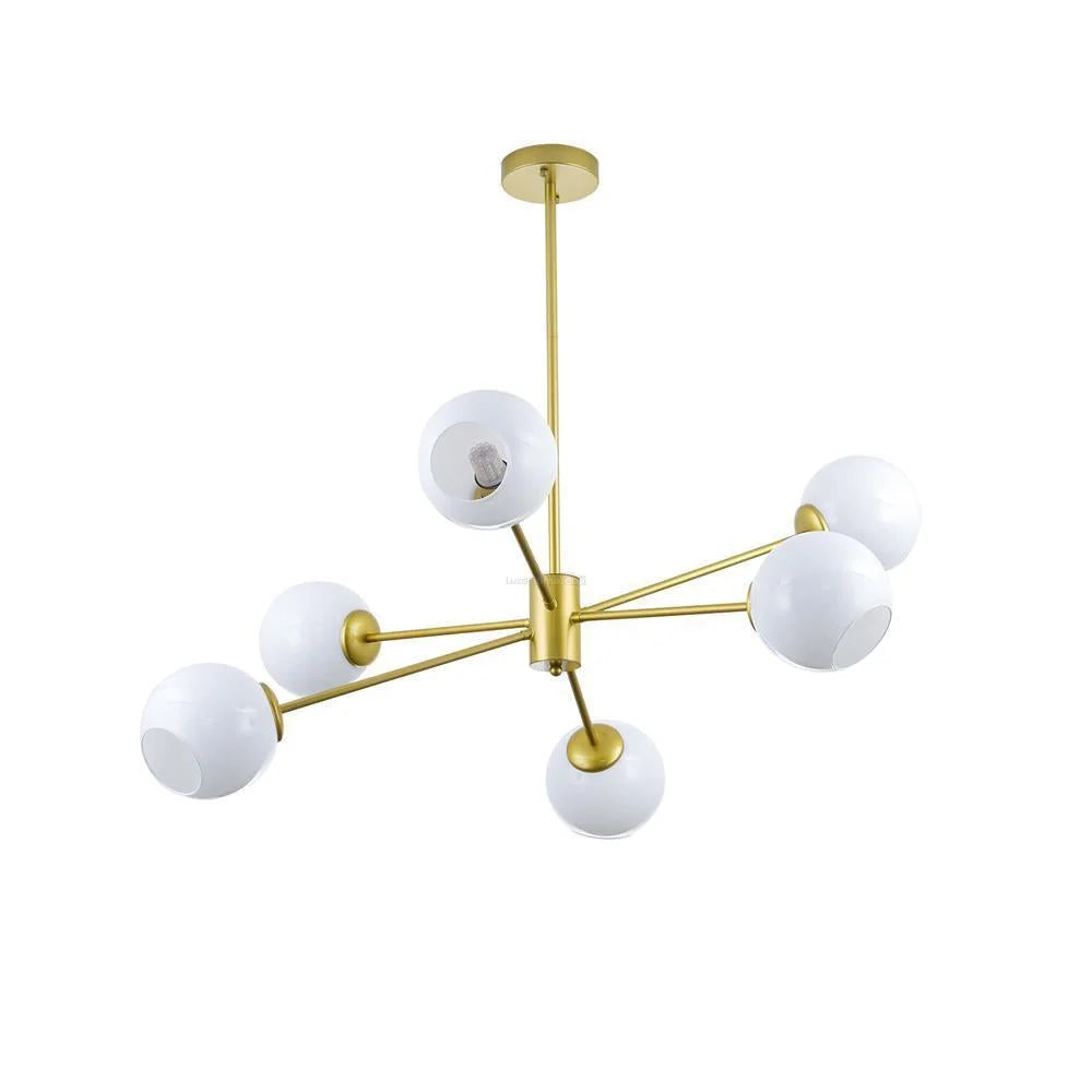 Staggered Glass Chandelier with 6 Light - Frown-1-Yiosilamp