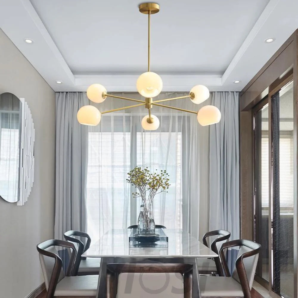 Staggered Glass Chandelier with 6 Light - Frown-1-Yiosilamp