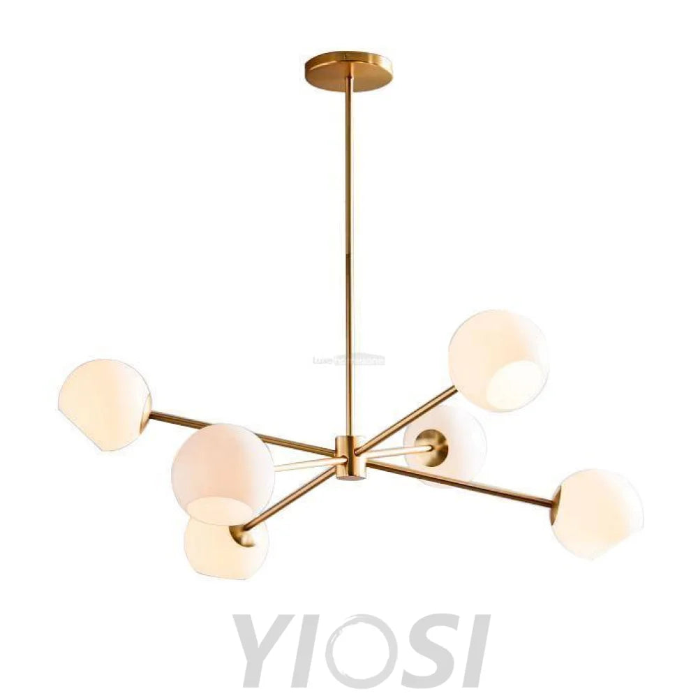 Staggered Glass Chandelier with 6 Light - Frown-1-Yiosilamp