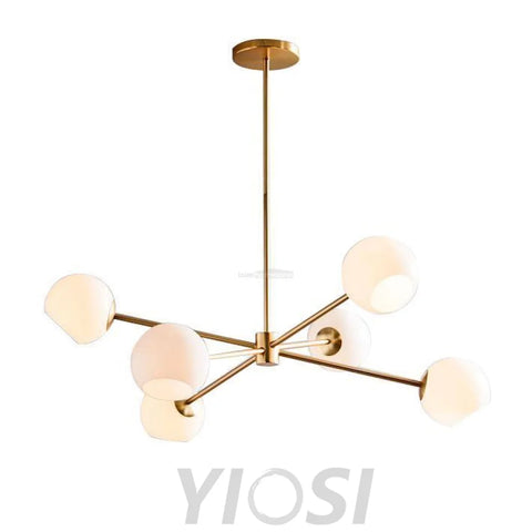 Staggered Glass Chandelier with 6 Light - Frown-1-Yiosilamp