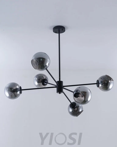 Staggered Glass Chandelier with 6 Light - Frown-1-Yiosilamp