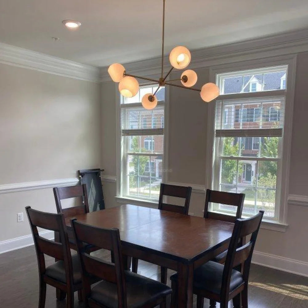 Staggered Glass Chandelier with 6 Light - Frown-1-Yiosilamp