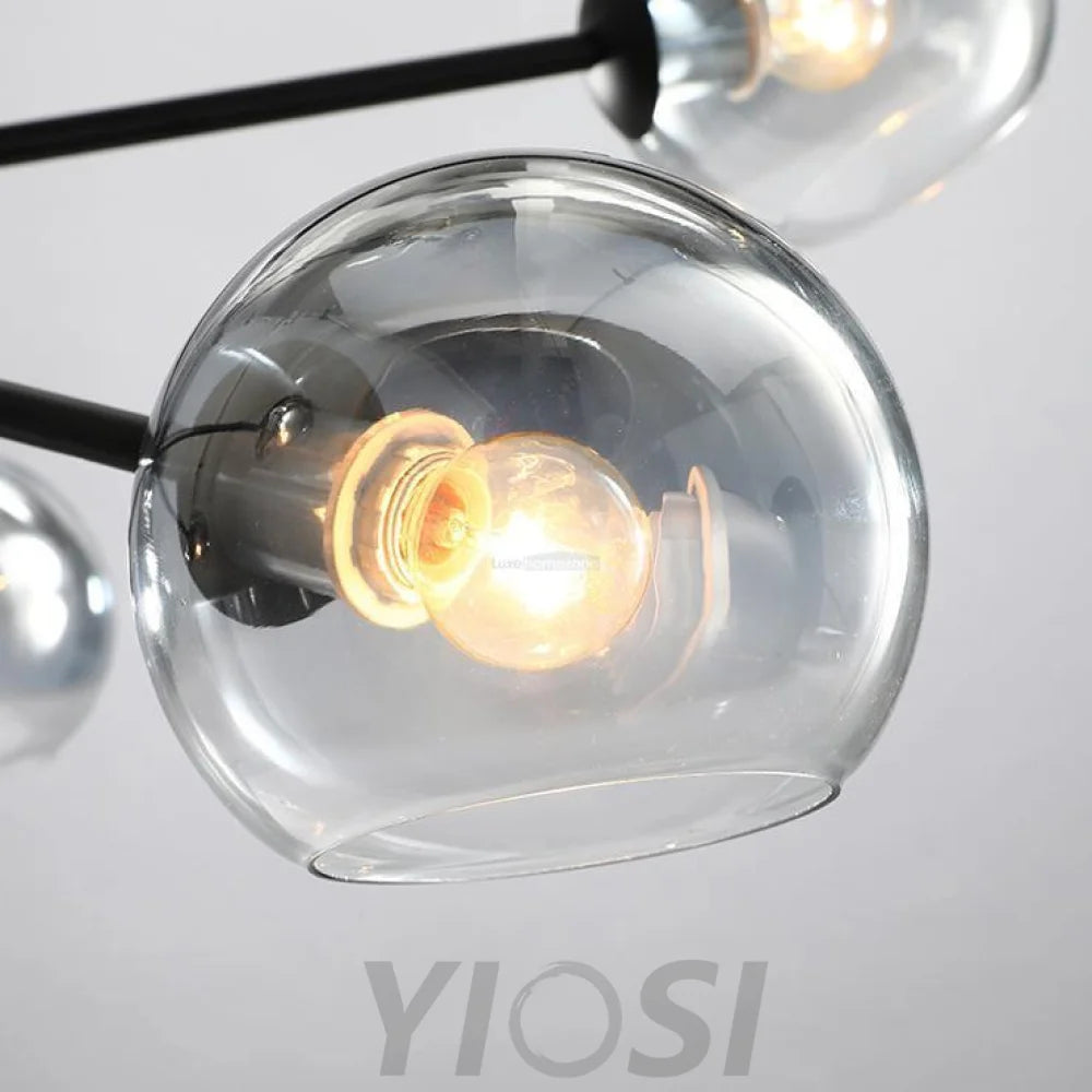 Staggered Glass Chandelier with 6 Light - Frown-1-Yiosilamp