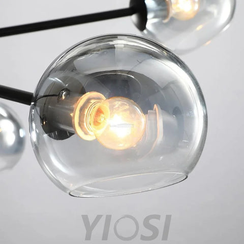 Staggered Glass Chandelier with 6 Light - Frown-1-Yiosilamp