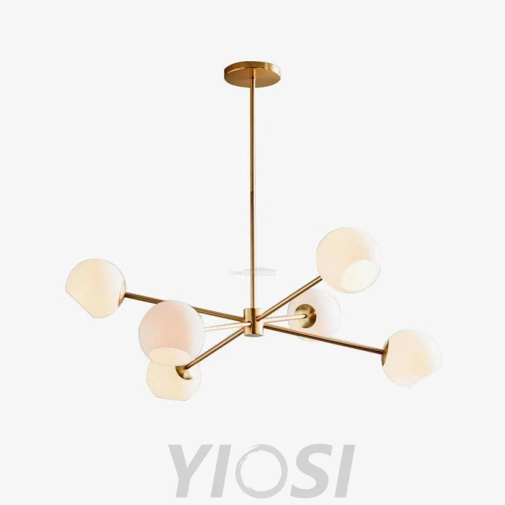 Staggered Glass Chandelier with 6 Light - Frown-1-Yiosilamp