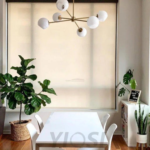 Staggered Glass Chandelier with 6 Light - Frown-1-Yiosilamp