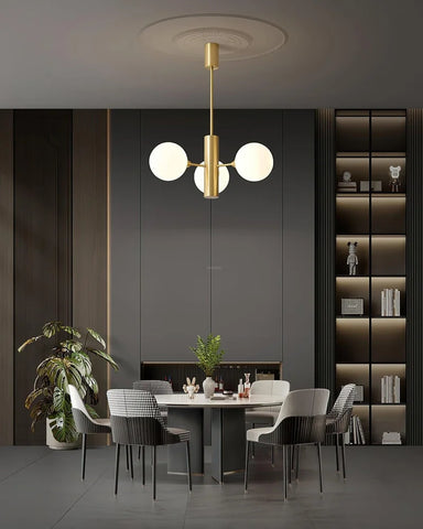 Stella Brass Chandelier with 3/6/8 heads - Bend, Marshmallow Chandelier-1-Yiosilamp