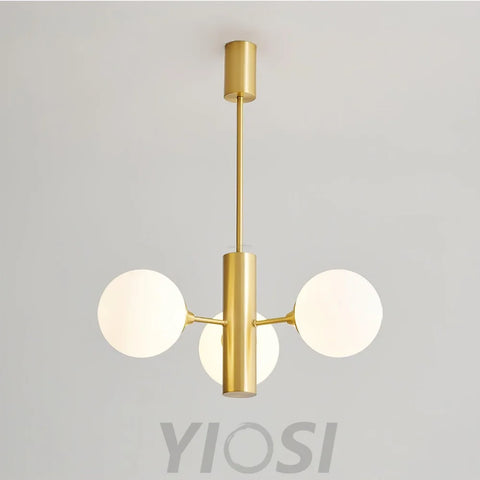 Stella Brass Chandelier with 3/6/8 heads - Bend, Marshmallow Chandelier-1-Yiosilamp