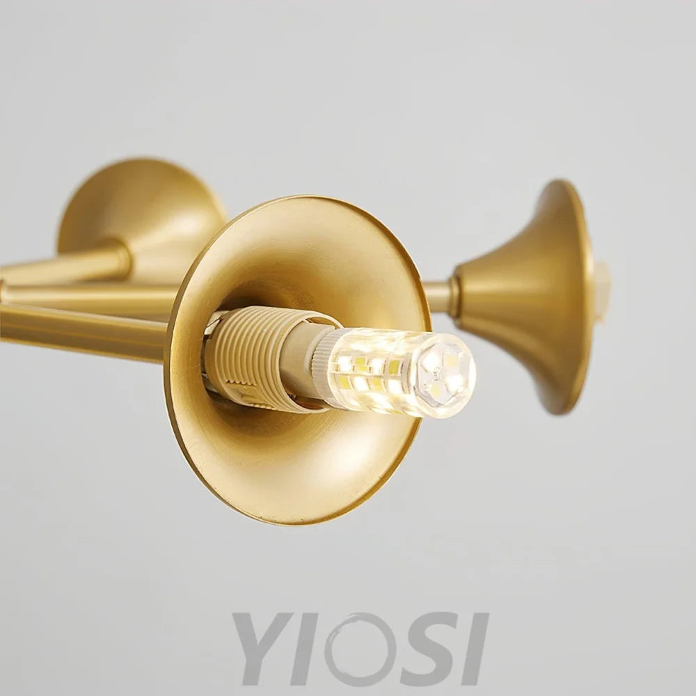 Stella Brass Chandelier with 3/6/8 heads - Bend, Marshmallow Chandelier-1-Yiosilamp