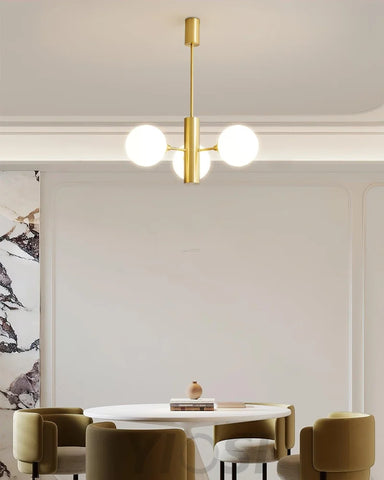 Stella Brass Chandelier with 3/6/8 heads - Bend, Marshmallow Chandelier-1-Yiosilamp