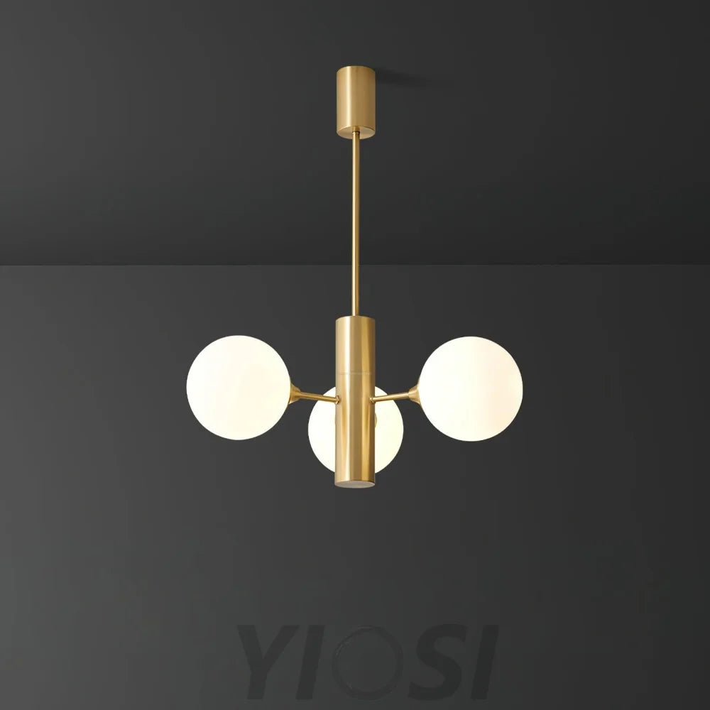 Stella Brass Chandelier with 3/6/8 heads - Bend, Marshmallow Chandelier-1-Yiosilamp