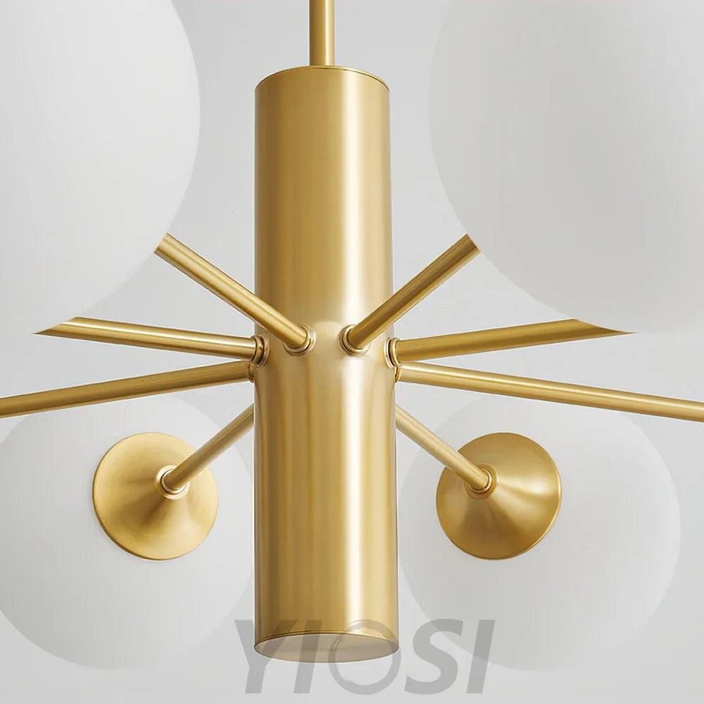 Stella Brass Chandelier with 3/6/8 heads - Bend, Marshmallow Chandelier-1-Yiosilamp