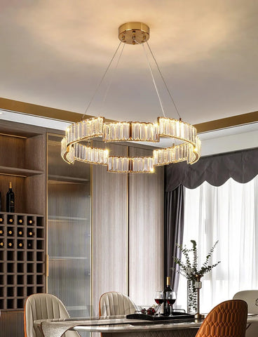 Stella Crystal Round Chandelier - Crystals, Cylinder-1-Yiosilamp