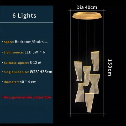 Stella Modern Suspension Chandelier 6 Lights Chandeliers