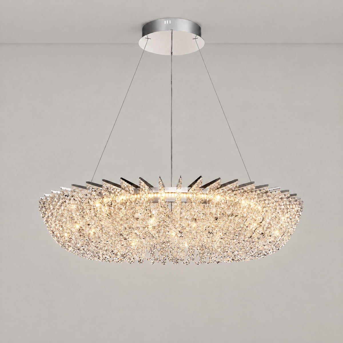 Stella Round Crystal Chandelier – lights on