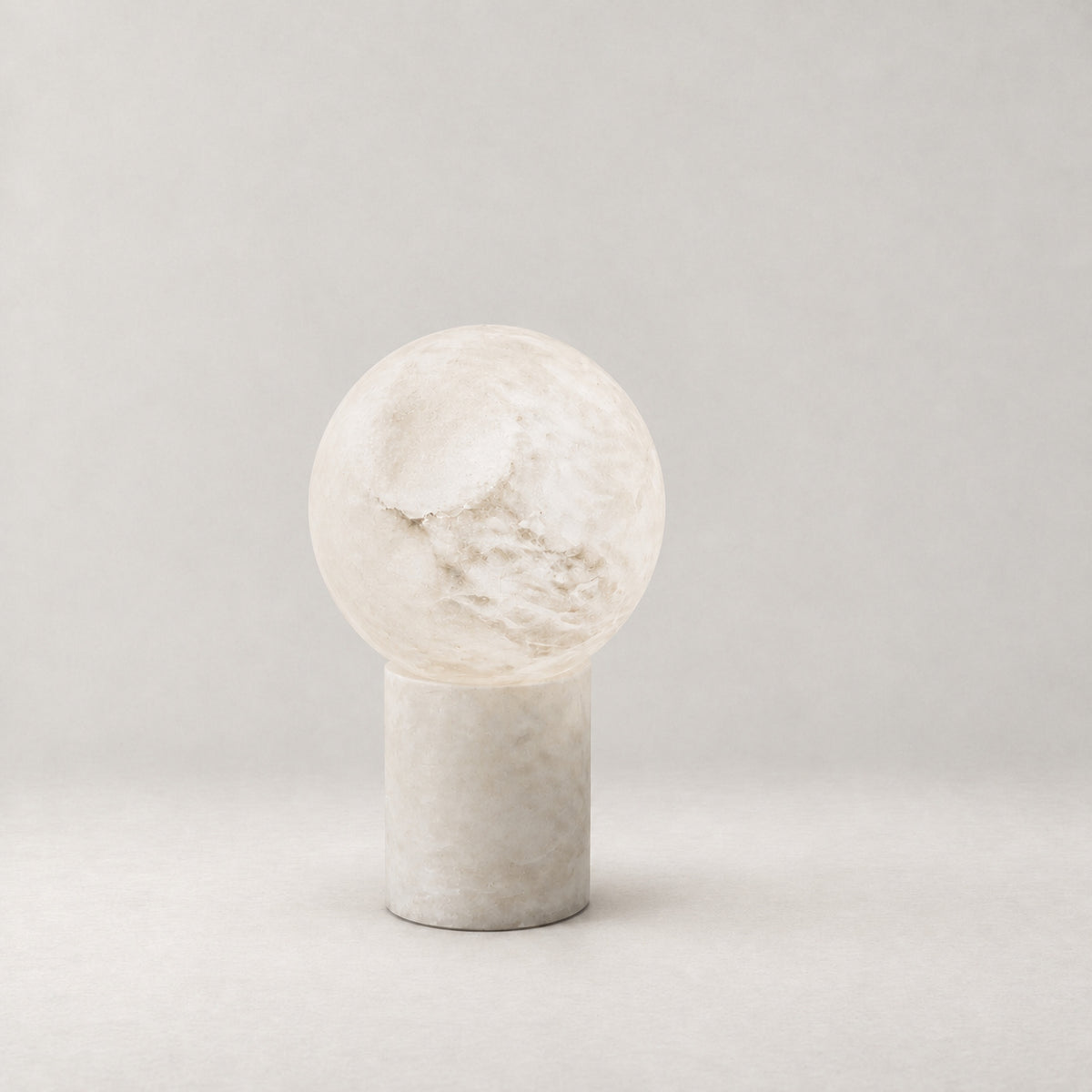 Stone Orb Floor Alabaster Floor Lamp – lights off