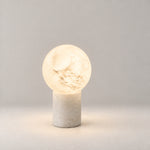 Stone Orb Floor Alabaster Floor Lamp – lights on
