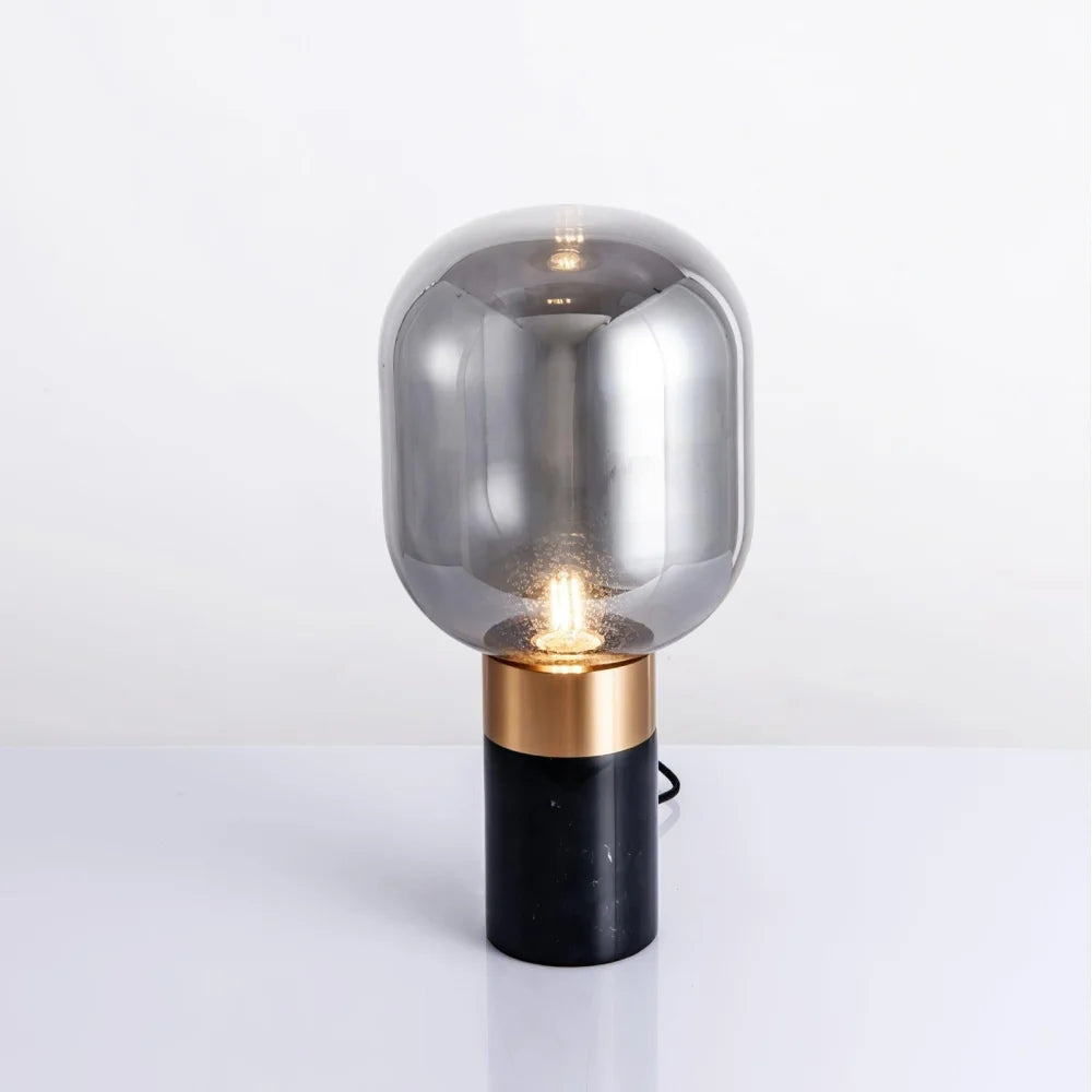 Storm Marble Table Lamp ∅ 9″ - Alabaster-1-Yiosilamp