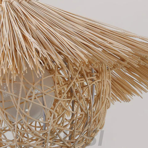 Straw Hat Pendant - Natural rattan, Rattan-1-Yiosilamp