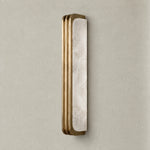 Striscia Alabaster Modern Long Sconces – lights off