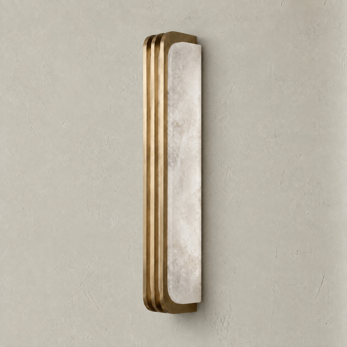 Striscia Alabaster Modern Long Sconces – lights off