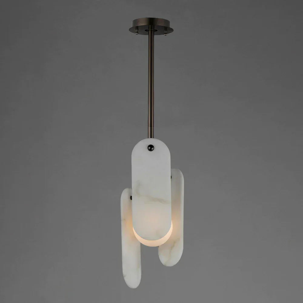 Studio M Alabaster Megalith Single Pendant Light Brushed Bronze For Living Room Kitchen Bathrooms