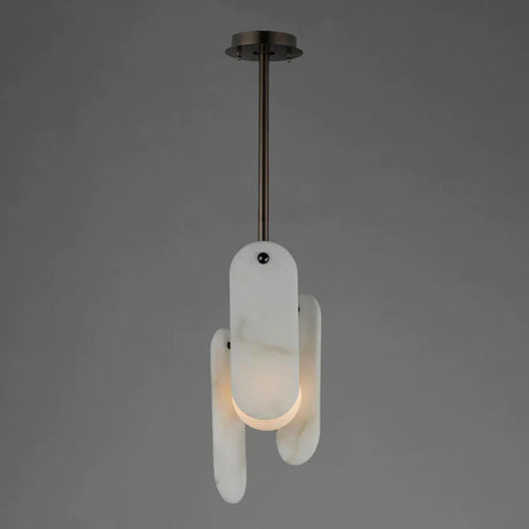 Studio M Alabaster Megalith Single Pendant Light Brushed Bronze For Living Room Kitchen Bathrooms