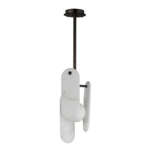 Studio M Alabaster Megalith Single Pendant Light Matte Black For Living Room Kitchen Bathrooms