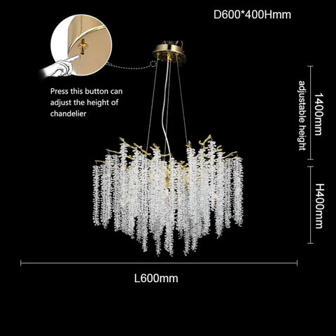 Sunniva Modern Gold Coin Crystal Round Branch Chandelier For Living Room 29.9’’Diam