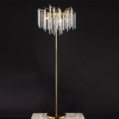 Sunniva Modern Gold Coin Crystal Table Lamp For Bedroom Branch Chandelier